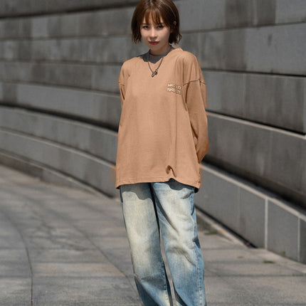 MASSULTI 23AW a bit sweet ice cream fun printed retro autumn loose tee heavy long sleeve T-shirt