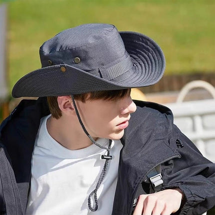 All-Match Western Denim Hat Men's and Women's Outdoor Mountaineering Summer Sun Hat Fishing Sunscreen Fisherman Hat Camping Breathable