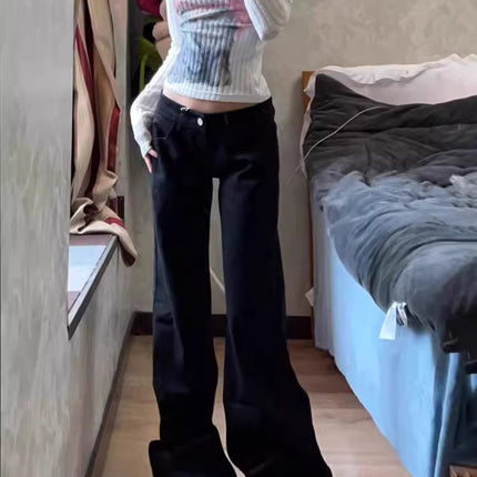 White Low-Rise Flared Jeans for Women 2025 Autumn New Petite Slimming Bell-Bottom Floor-Length Pants
