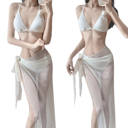 2026 New Bikini Hot Girl Bikini Set for Beach Vacation Photoshoot Hot Spring Three-Piece Strap Swimsuit for Women