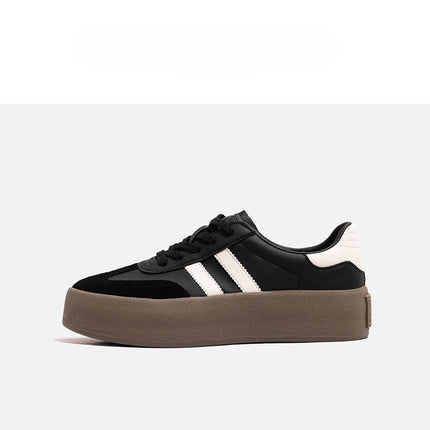 White Shoes 2025 Spring & Fall Sports Shoes Thick-Soled Heightening Casual Sneakers Women's Genuine Leather Classic Retro Versatile Moral Training Shoes