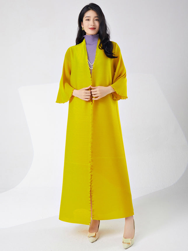 Miyake Fashion Women's High-End Unique Dress Set, Fashionable Gradient Dress, Elegant Two-Piece Set