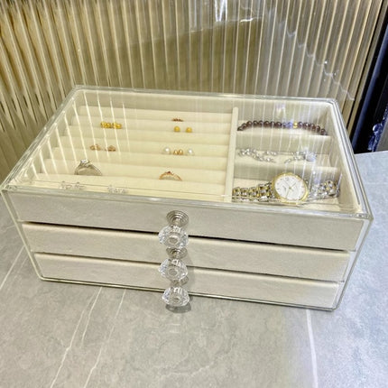 Multi-layer Jewelry Storage Box Drawer-type Large Capacity Anti-oxidation Earrings Ring Necklace Bracelet Jewelry Box