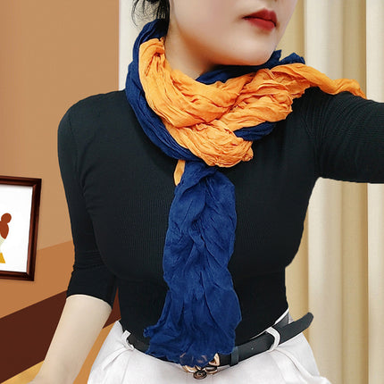 Spring and Summer Cotton Linen Pressed Pleated Leopard Scarf Women Autumn and Winter New Stylish Fashion Beach Scarf Shawl