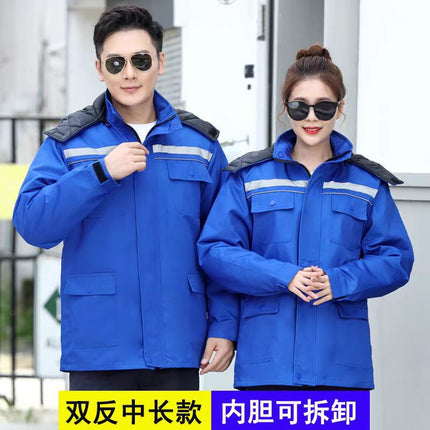 Winter Cotton Workwear Autumn and Winter Stain-Resistant Tops with Removable Lining Anti-Static Labor Protection Clothing Manufacturer Wholesale Workwear