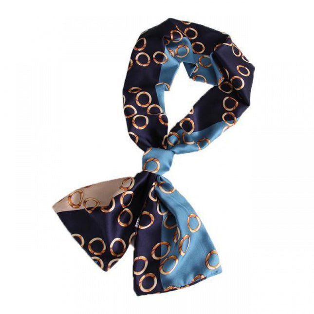 New Silk scarf women's long printed two-color spring and summer versatile ribbon South Korea decorative small scarf narrow thin scarf hair band