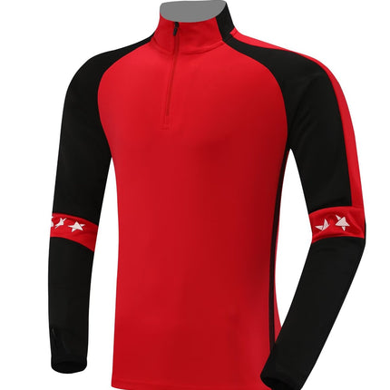 2024 autumn and winter football uniform half zipper long sleeve coat children's adult training clothing suit sports appearance clothing fleece-lined