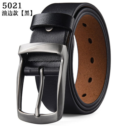 Factory Direct Sale Men's Pin Buckle Leather Belt Korean Style Trendy Casual Retro Pants Belt Pure Cowhide Genuine Leather Belt Wholesale Trendy