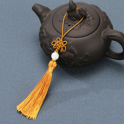 Tassel Spike Chinese Knot Mini Pendant Nylon Jade Line Vertical Ice Silk Constant DIY Sachet Folding Fan Hanging