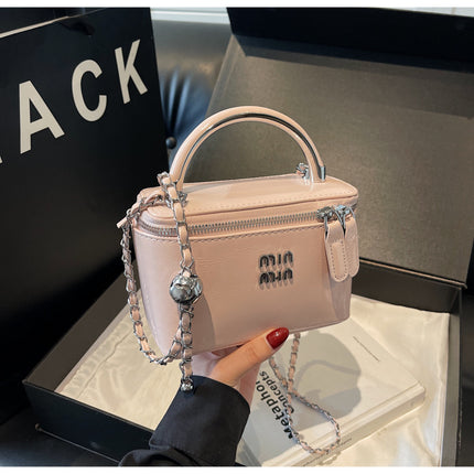 Fashion Retro High-end Box Bags Trendy Western-style Cross-border Miu All-match Crossbody Bag Shoulder Portable Small Square Bag