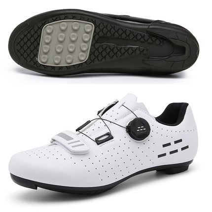 Road Mountain Men's and Women's Locked Bicycle Lockless Shoes Hard Sole Spinning Bicycle Riding Shoes Gym Black