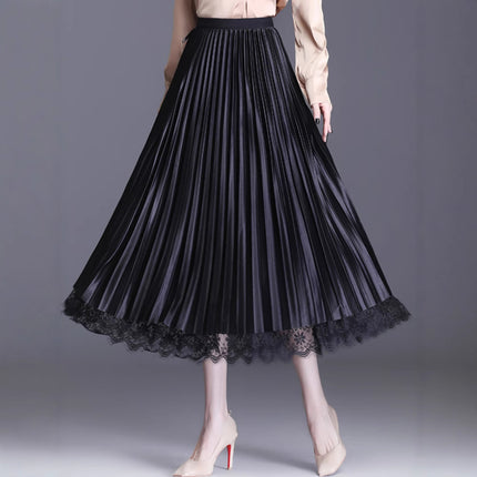plus size Women's 2025 Fat Sister Summer New Heavy Industry Embroidered Large Flower Mesh Skirt Slim A- line Long Skirt