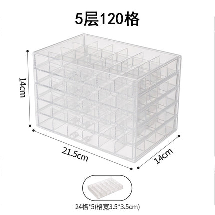 Jewelry Storage Box Large Capacity Multi-Layer Earrings Necklace Compartment Box Anti-Oxidation Drawer Acrylic Storage Box