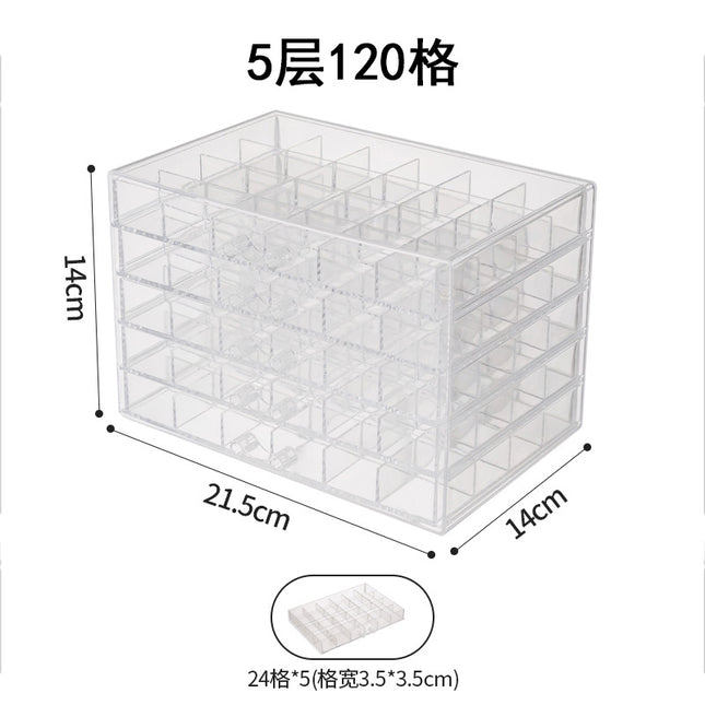 Jewelry Storage Box Large Capacity Multi-Layer Earrings Necklace Compartment Box Anti-Oxidation Drawer Acrylic Storage Box
