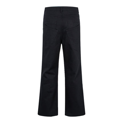 Woven Rope Decoration Retro Simple Dress Pants Workwear Loose Pleated Drape Flared Cleanfit Slimming Casual Pants