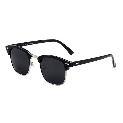 Classic sunglasses retro rice nail half frame sunglasses fashion color film reflective glasses cross-border manufacturers wholesale