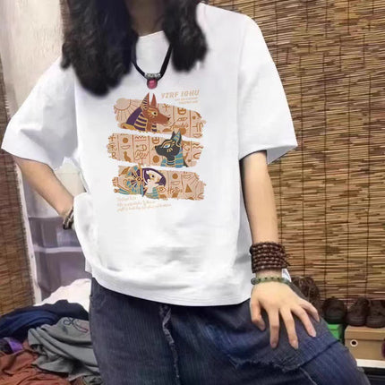 2025 New Fashion Brand Pure Cotton Short-sleeved T-shirt Women's Summer Explosions American-style plus size Women's Loose Shoulder Half Sleeve