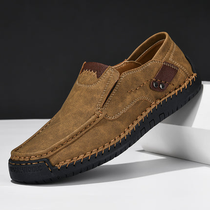 Spring and Autumn New Cross-Border Doudou Shoes Men's Oversized Loafers Foreign Trade Hand-Sewn Business Casual Shoes