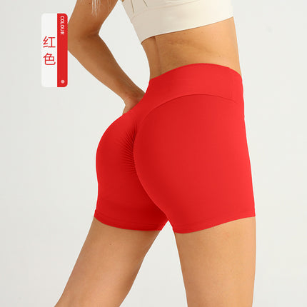 Explosive Sports Yoga Shorts Women's Cross-border European and American High Waist Peach Hip Three-point Shorts Outdoor Slimming Yoga Pants