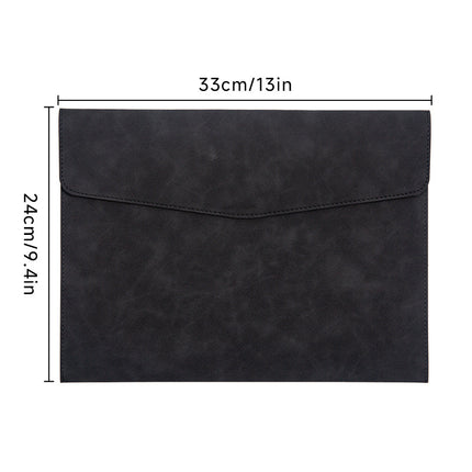 Magnetic suction leather file bag large capacity business meeting file bag waterproof office information storage book custom logo