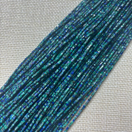 Natural Turquoise Broken Silver Square Spacer Crystal Beaded DIY Bracelet Clavicle Chain Jewelry Accessories Scattered Beads