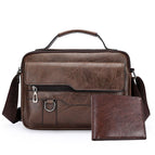 Brown horizontal large bag + short wallet
