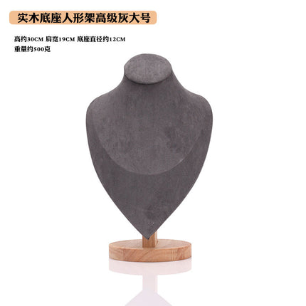 Factory Solid Wood Necklace Display Stand Bracelet Pendant Jewelry Display Rack Figure Model Neck Counter Display Props