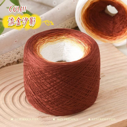 mercerized cotton hand-wound mixed strand cake line gradient long dyed hand-woven shawl blanket crochet wool 300g