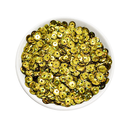 6MM round curved surface hole PVC sequins jewelry accessories concave and convex surface wholesale flat bottom hexagonal sewing clothing beads