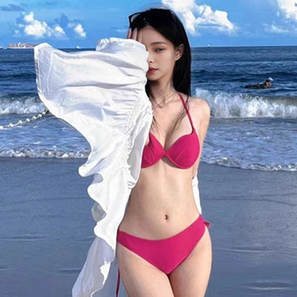 2024 New Sexy Steel Trucked Bikini Swimsuit Women's Pure Slimming Hot Spring Seaside Vacation Swimwear