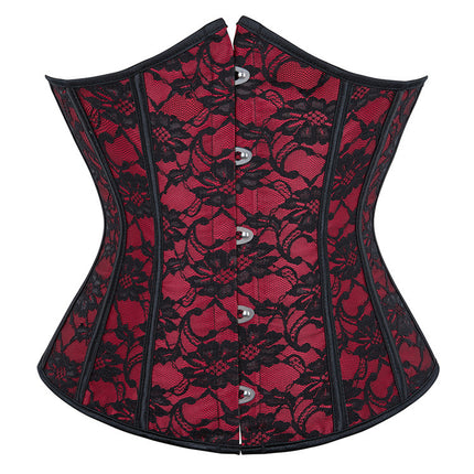 New Black and Red Short Large Size Waist Clip Body Shaping Corset Waistband and Abdominal Control Women's Corset Factory Direct Delivery