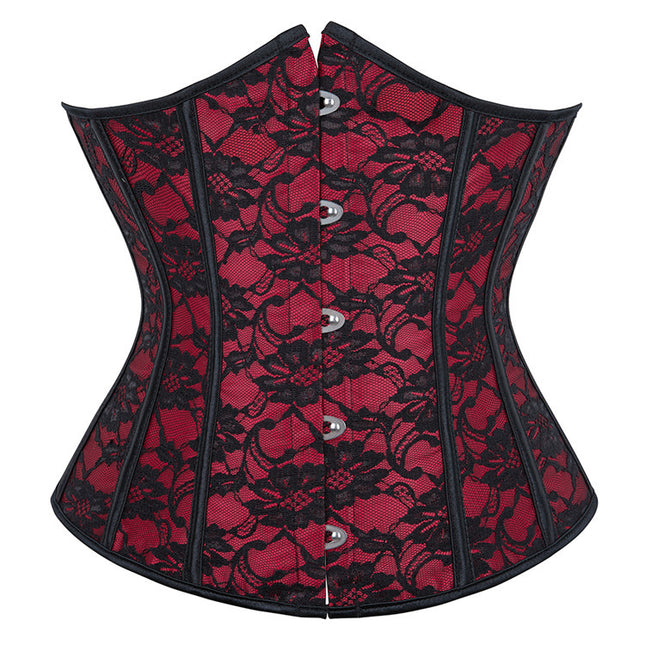 New Black and Red Short Large Size Waist Clip Body Shaping Corset Waistband and Abdominal Control Women's Corset Factory Direct Delivery