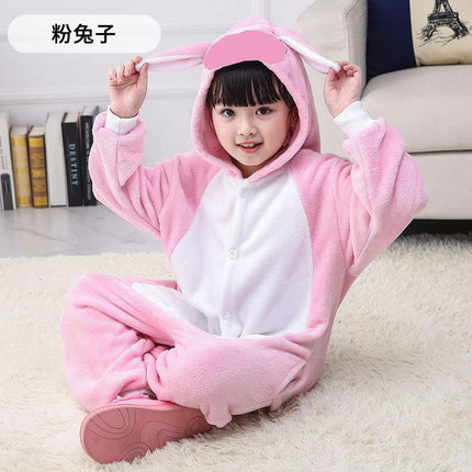 Manufacturer's Flannel Cartoon One-Piece Animal Pajamas for Children and Adults, Unicorn, Dinosaur, Pegasus Pajamas, Couple Style