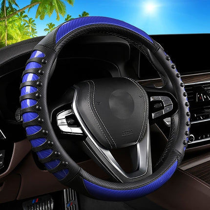 Light Luxury Car Steering Wheel Handle Cover Four Seasons Sports Car Handle Cover Carbon Fiber Leather Massage Leather Nail Handle Cover