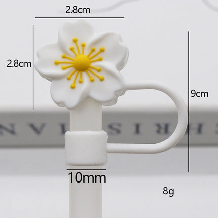 Popular 10mm Begonia Flower Straw Cap Stanley Water Cup Straw Plug Silicone Flower Straw Cover Direct from Manufacturer