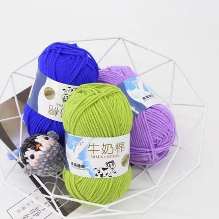 Five-Strand Milk Cotton Wool Ball Wholesale Medium Thick Thread Crochet Doll Shoes Scarf Handmade DIY Knitting Material Package