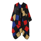Multi-color square-black and red / 160-135cm