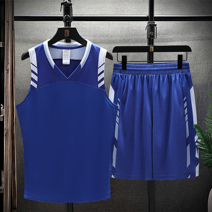 American Basketball Uniform Suit Narrow Shoulder Training Vest Printed Picture Men's Sportswear Wholesale Youth Game Team Uniform