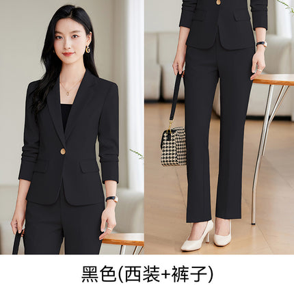 Goddess Fan Suit suit Women's 2024 Spring and Autumn New Professional White Collar Interview Work Clothes Slim Two-piece suit Pants
