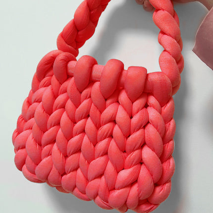 Core-Filled Cotton Icelandic Wool Hand-Woven Bag Cat Nest Pillow Hand Bag Autumn and Winter Extra Thick Handbag Material Bag