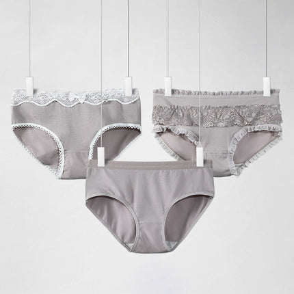 Women's Cotton Underwear Women's Comfortable Breathable Briefs Summer Thin Mid-Waist Girl's Young Underpants Cotton Crotch Shorts