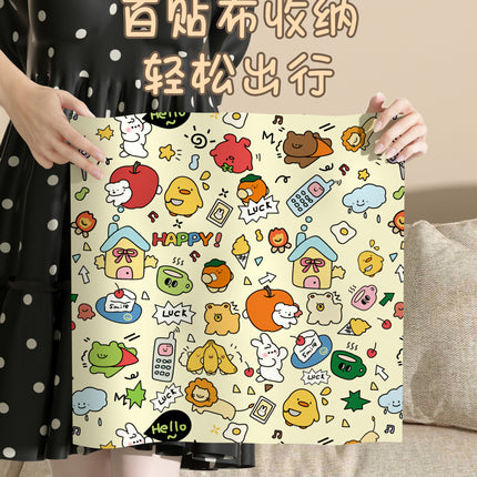 [in stock] Cute P-person Makeup Bag Women's Portable Travel Lazy Large Capacity Storage Bag Magic Patch