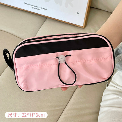 Cute Pure Color Satchel Cosmetic Bag for Women, Satchel Large-Capacity Skin Care Product Brush Storage Bag, Travel Toiletry Bag