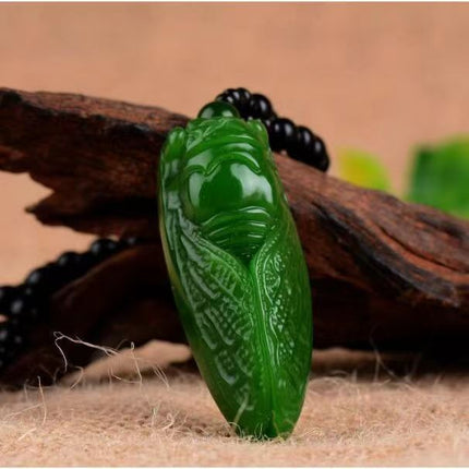High-Quality Imitation Hetian Jade Jasper Spinach Green Outer Mongolia Material Pendant Jade Jewelry Pendant for Sales Opening Gift Live Broadcast Model