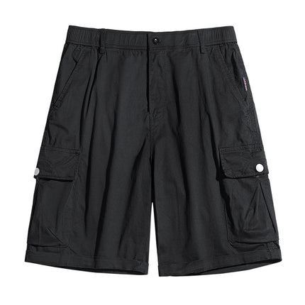 Loose Tooling Pants Men's Summer Japanese Tooling Washed Cotton Casual Shorts Men's Trendy Brand Stretch Pants