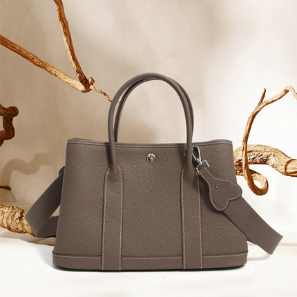 2025 New Women's Bag Top Layer Cowhide Large Capacity High-end Garden Bag Fashionable All-match Commuter Leather Handbag