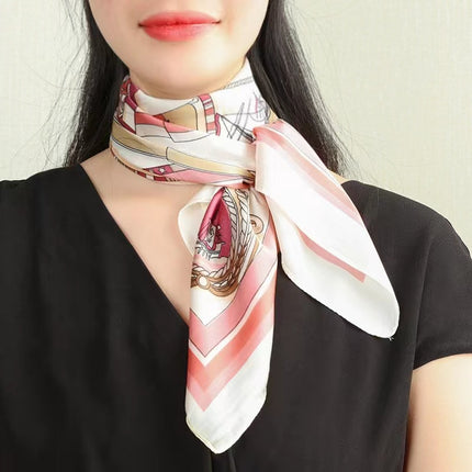 70 Silk Scarf Square Scarf High-end Korean Style Fashion All-match Professional Silk Small Scarf Retro Printed Silk Scarf for Women