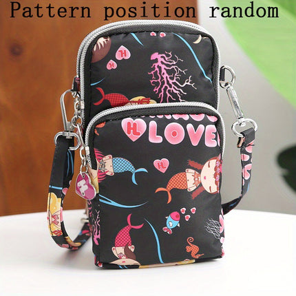 2020 Korean style mobile phone bag women's mobile phone bag packaging zipper printed small bag summer shoulder bag women's crossbody