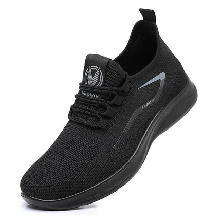 Foreign Trade Fly-Knit Men's Shoes Spring Cross-Border Dropshipping Men's Casual Shoes Polyurethane Breathable Mesh Fashion Sports Shoes Lightweight