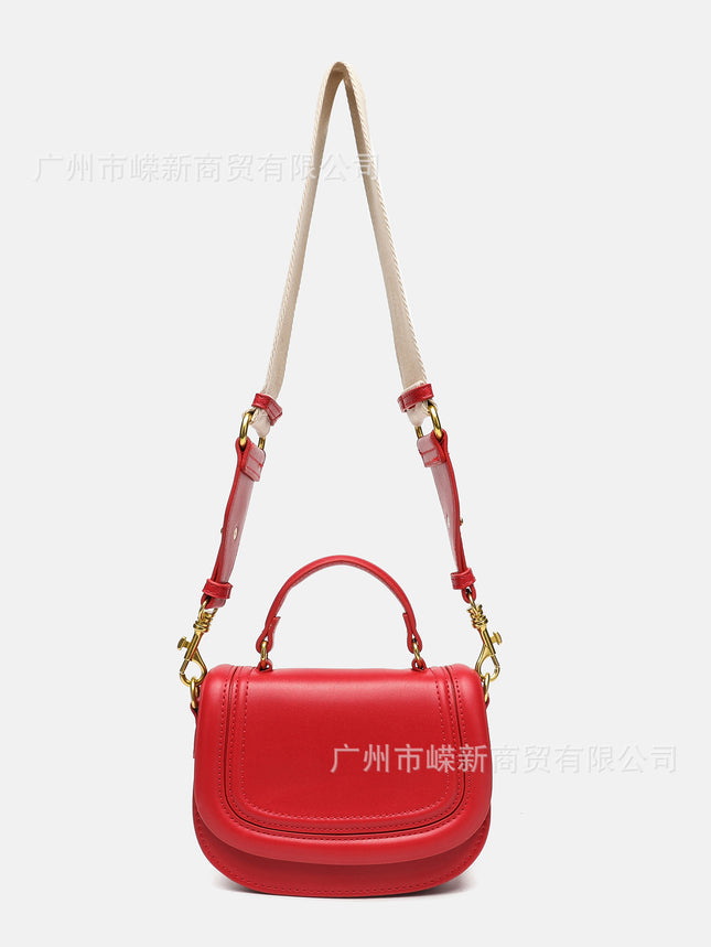 Zr Women's Bag 2025 Saddle Bag Chinese Red Women's Mini Flap Shoulder Handbag Cross-Border Trend